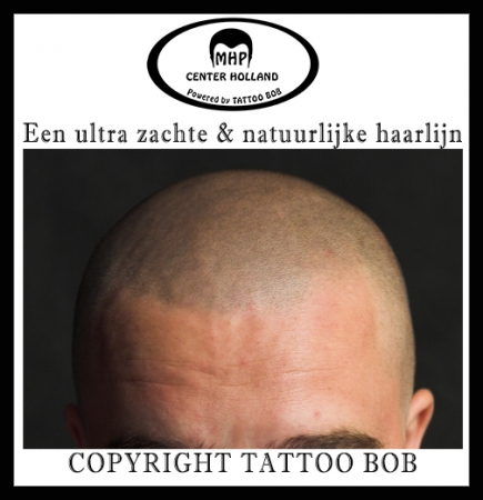 Zeer zachte soft haarlijn met micro haar pigmentatie of stoppel tattoo